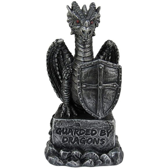 5" Medieval Motivation Mini Dragon Desk Statues 4 PCS Set Inspirational Sayings - Picture 3 of 6